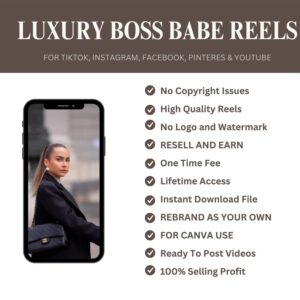2000+ Viral Luxury Boss Babe Reels | Faceless Marketing Bundle with Resell Rights (MRR + PLR)