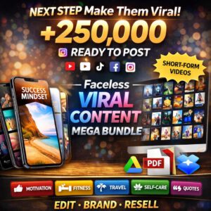 250,000+ Viral Reels Mega Pack (PLR/MRR) | Done-for-You Faceless Content for Instagram, TikTok & YouTube Shorts