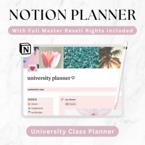 📚 Notion Student Planner 2026 | Complete Academic Dashboard + Notes System (MRR License)