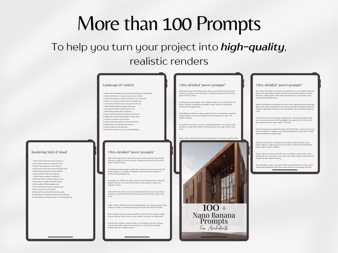 Nano Banana Prompts for Architects | AI Rendering Prompts, Architecture Templates & Design Guide - Image 6