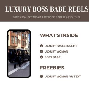 2000+ Viral Luxury Boss Babe Reels | Faceless Marketing Bundle with Resell Rights (MRR + PLR)