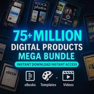 All-in-One 75M+ Digital Products Mega Bundle: PLR, MRR, eBooks & Templates (Instant Download)