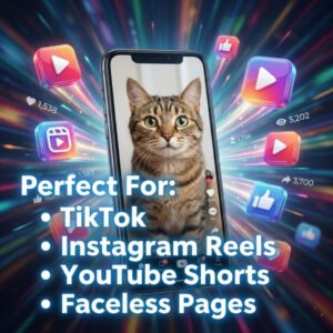 🐱 2200+ Viral Cat Reels Bundle | Funny AI & Real Cat Videos (PLR + MRR) | Ready-to-Resell Digital Download