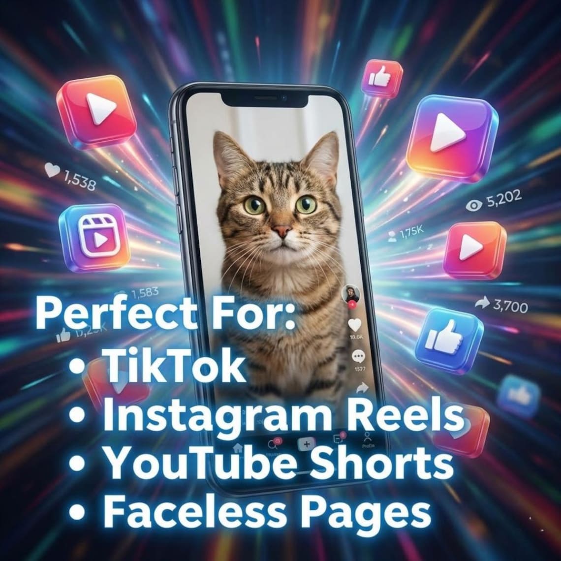 🐱 2200+ Viral Cat Reels Bundle | Funny AI & Real Cat Videos (PLR + MRR) | Ready-to-Resell Digital Download - Image 4
