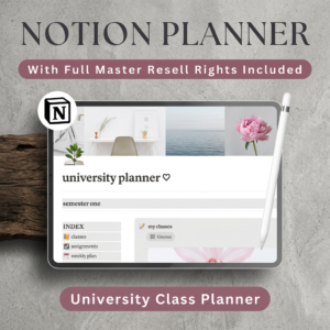 📚 Notion Student Planner 2026 | Complete Academic Dashboard + Notes System (MRR License)